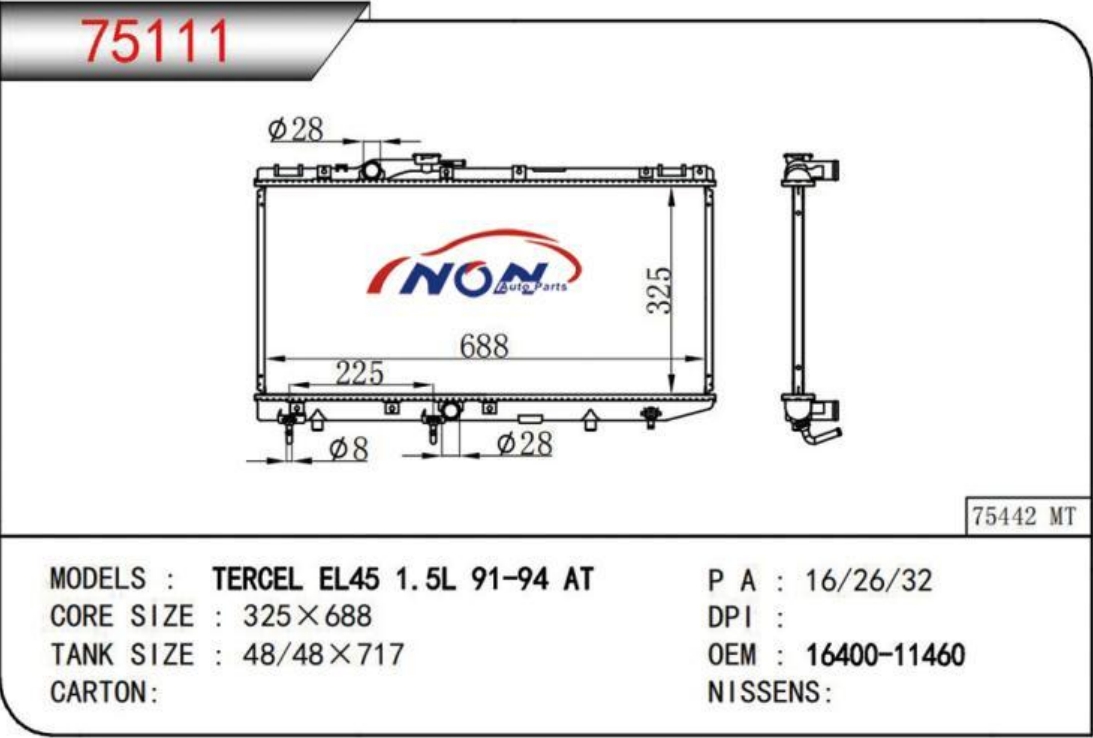 TERCEL EL45 1.5L 91-94 AT  