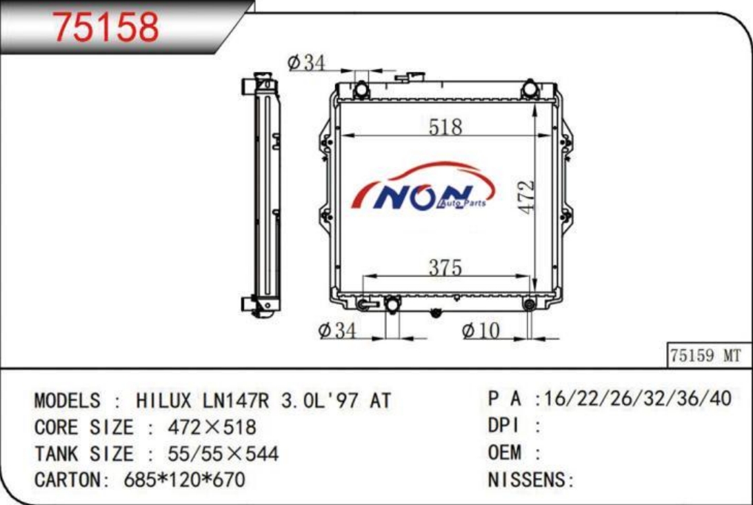 HILUX LN147R 3.0L 97 AT  