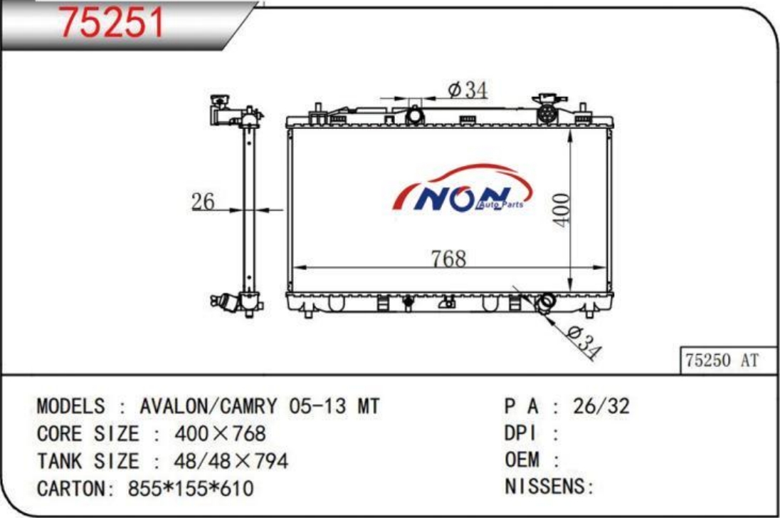 AVALON/CAMRY 05-13 MT  